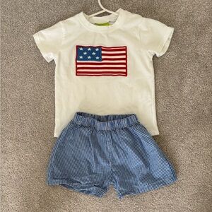 Kids Patriotic Flag Matching Set - White and Blue